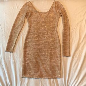 Gold Long Sleeve Dress
